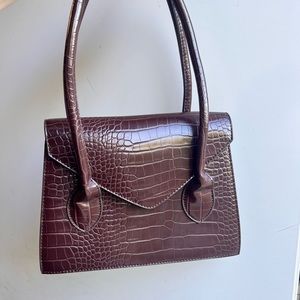 Vintage Brown Faux Crocodile handbag